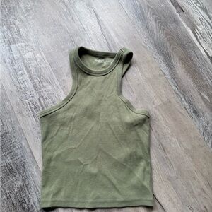 Olive Green Sleeveless Women's Top